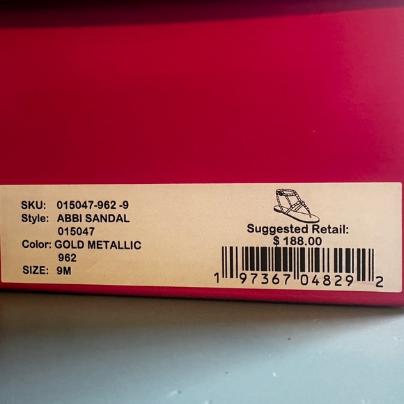 BNIB Lilly Pulitzer gold metallic Abby sandals size 9 - Picture 8 of 8